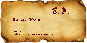 Beros Mózes névjegykártya