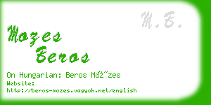 mozes beros business card
